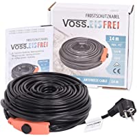 Cable calefactor con protección contra heladas (14 m- con termostato de botón- sin VOSS- 230 V- para proteger tuberías…